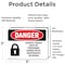Signmission Lockout Tagout Setup Maintenance Repair Danger Sign, Vinyl Decal, 5in W x 3.5in L, 2PK OS-2PACK-DS-D-35-L-1428 - alternate 3
